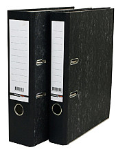 ordner qbasic a4 50mm karton zwart gewolkt