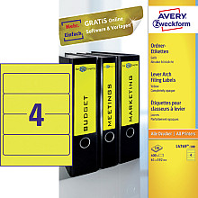 rugetiket avery breed 61x192mm zelfklevend geel