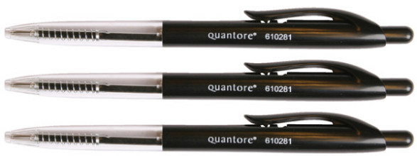 balpen quantore drukknop zwart medium