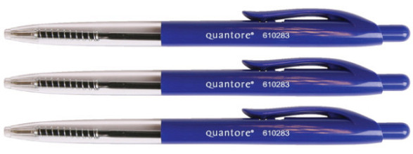 balpen quantore drukknop blauw medium