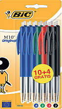 balpen bic m10 medium assorti blister 10 4 gratis