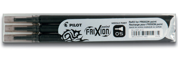 rollerpenvulling pilot frixion fijn zwart set 3 stuks