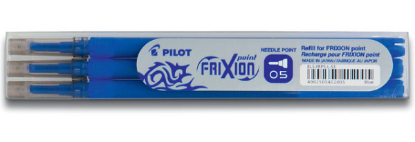 rollerpenvulling pilot frixion fijn blauw set 3 stuks