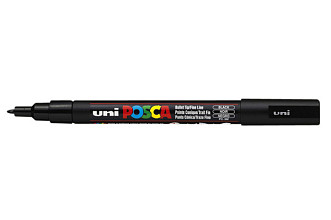 verfstift posca pc3m fijn zwart