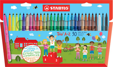 viltstift stabilo trio a z 378 30 assorti etui 30 stuks