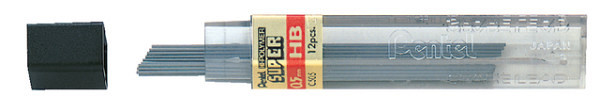 potloodstift pentel hb 0.5mm zwart koker 12 stuks