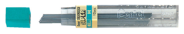 potloodstift pentel h 0.7mm zwart koker 12 stuks