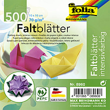 origami papier folia 70gr 10x10cm 500 vel assorti kleuren