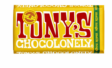 chocolade tony s chocolonely melk noga reep 180gr