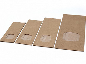 blokbodemzak kraft met venster 105x65x300 mm 50 stuks