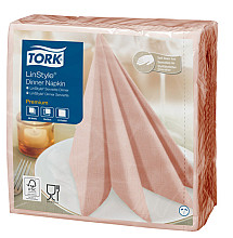 dinerservet tork linstyle premium 1 4 vouw 1 laags 390x390mm 50 vel koraal 478881