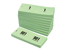 nummerblok 42x105mm nummering 1 1000 groen 10 stuks