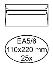 envelop quantore bank ea5 6 110x220mm zelfklevend wit 25 stuks
