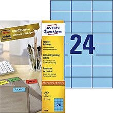 etiket avery zweckform 3449 70x37mm blauw 2400stuks