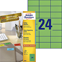etiket avery zweckform 3450 70x37mm groen 2400stuks