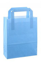 papieren tas 18x08x22cm 50st licht blauw op op