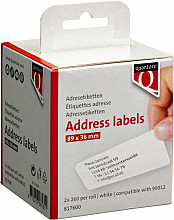 labeletiket quantore 99012 36x89mm adres wit 2 rollen