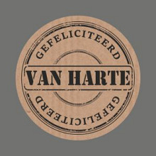 etiket sticker kraft van harte 500 stuks