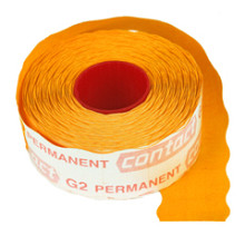 prijsrol contact permanent 26x12mm fluor oranje 1500 stuks