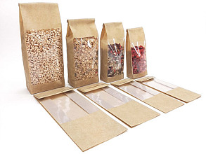 blokbodemzak paperlook 70 40x220mm 100 stuks