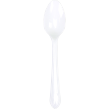 plastic lepel 18cm herbruikbaar wit 50 stuks