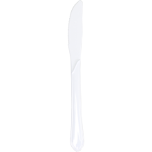 plastic mes 18cm herbruikbaar wit 50 stuks