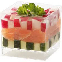 amuse bakje ps vierkant 42x42mm transparant 50 stuks
