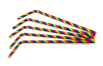 buig drinkrietje papier rainbow 6mm x 240mm 200 stuks