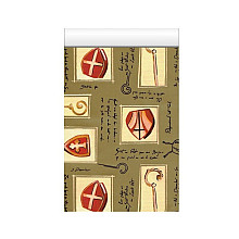 cadeauzakjes sint 17x25cm dessin 6012 250 stuks mijter en staf goud