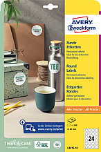 etiket avery zweckform l3415 10 rond 40mm wit 240stuks
