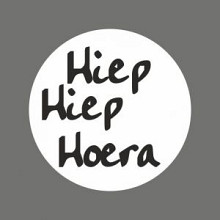 etiket sticker wit zwart hiep hiep hoera 500 stuks
