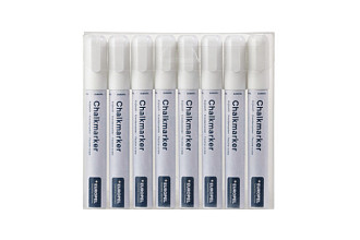krijtstift europel 6mm wit etui 8 stuks