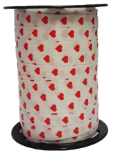 krullint hartjes 10mm x 225meter wit rood