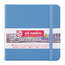 schetsboek talens art creation 80 witte vellen 140gr 120x120mm blauw