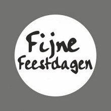 etiket sticker kerst fijne feestdagen zwart op wit 500 stuks