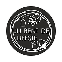 etiket sticker zwart  wit jij bent de liefste 500 stuks