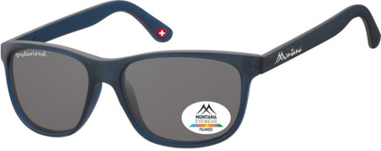 zonnebril montana met smoke gepolariseerd glas mat blauw