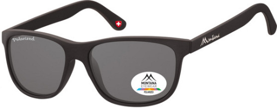 zonnebril montana met smoke gepolariseerd glas mat zwart