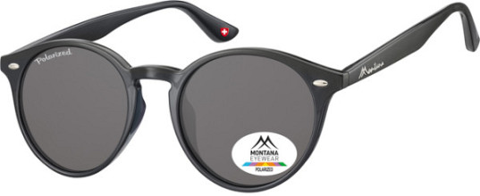 zonnebril montana met smoke gepolariseerd rond glas zwart