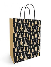 papieren koordtas kerst 23x12x30cm woody 50 stuks