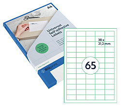 etiket rillprint 38x21.2mm mat transparant 1625 stuks