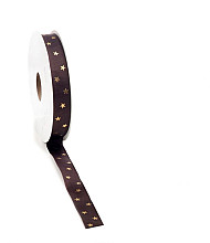 kerst lint classic star ribbon 15mm x 20 meter bruin