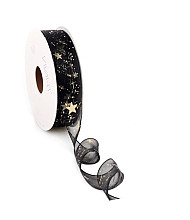 kerst lint galaxy 15mm x 25 meter zwart