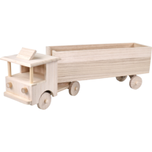 bierverpakking vrachtwagen hout 6 flessen 51x12.5x15.5cm naturel per stuk