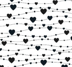 cadeaupapier 50cm k602209 50 love black hearts 50cm