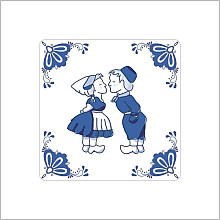 etiket sticker delftsblauw 40x40mm 250 stuks boer en boerin