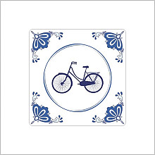 etiket sticker delftsblauw 40x40mm 250 stuks fiets