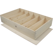 wijnkist voor 6 flessen 337x85x540mm met schuifdeksel