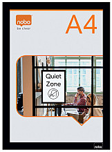 infokader nobo zelfklevend a4 zwart 2 stuks