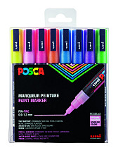 paintmarker uni posca pc3m fijn glitter pastel assorti set a 8 stuks